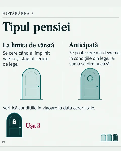 Pagina 19 din ghid: Hotărârea 3, Tipul pensiei